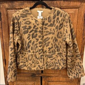 H&M Leopard Print Knit Jacket